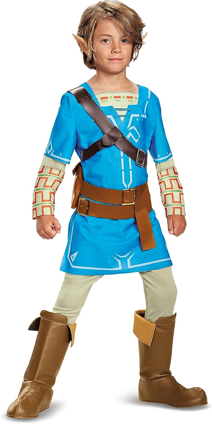 Link Breath Of The Wild Deluxe Costume, Blue, Large (10-12)