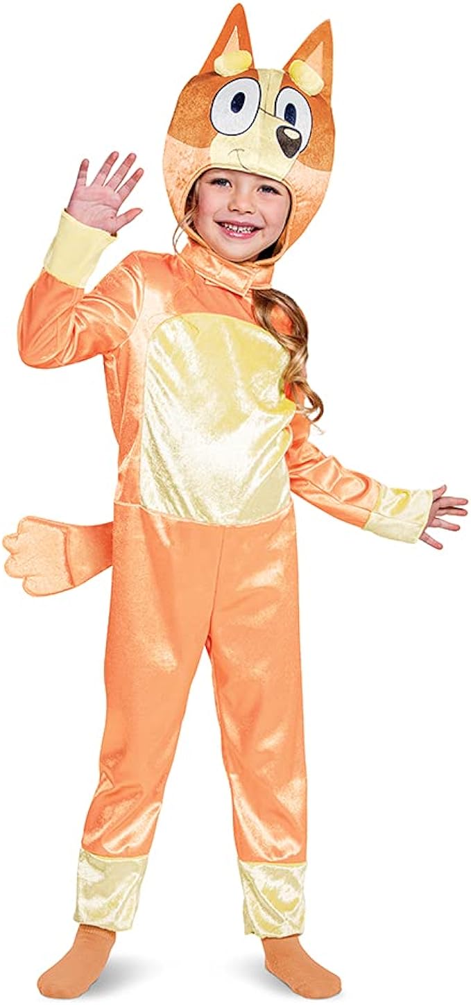 Disguise Bingo Costume for Kids, Official Bluey Character Outfit with Jumpsuit and Mask, Classic Toddler