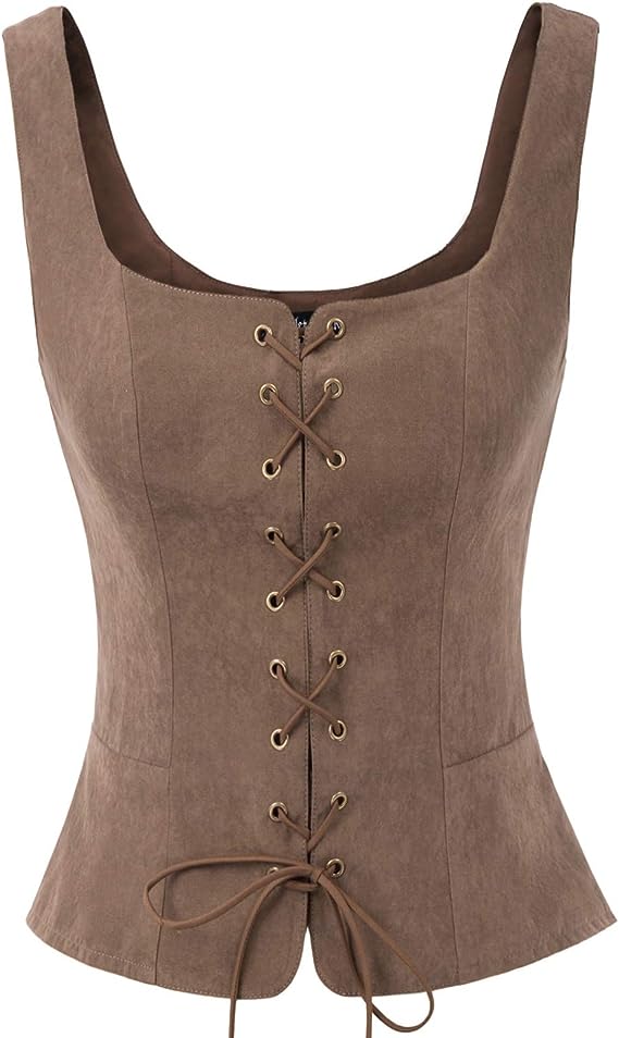 Scarlet Darkness Womens Pirate Renaissance Vest Cosplay Costume Peasant Bodice