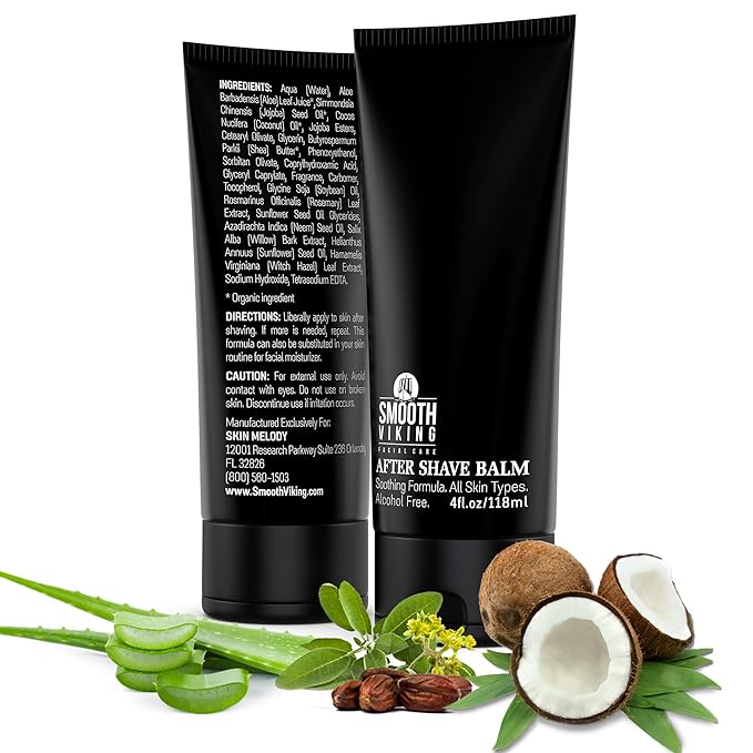 After Shave Balm For Men - Alcohol-Free Mens Aftershave for Sensitive Skin (4 Oz) Soothing, Moisturizing Face Care Post with Masculine Spiced Black Pepper Scent