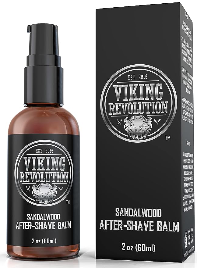 Viking Revolution Luxury After-Shave Balm for Men - Premium Lotion Soothes and Moisturizes Face After Shaving Eliminates Razor Burn A Silky Smooth Finish Sandalwood Scent
