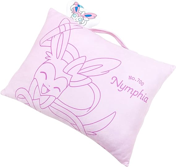 모리필로 MORIPiLO 포켓몬스터 님피아 베개 마스코트 손잡이 포함 약 40cm x 30cm 9cm 핑크 공식 캐릭터 상품 포켓몬 쿠션 안는 허리베개 인형