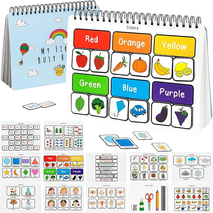 Tinkletots Montessori Preschool Busy Book for Toddlers, Toys Autism Sensory Educational Toys, Learning, Kindergarten Learning Activities, Special Needs