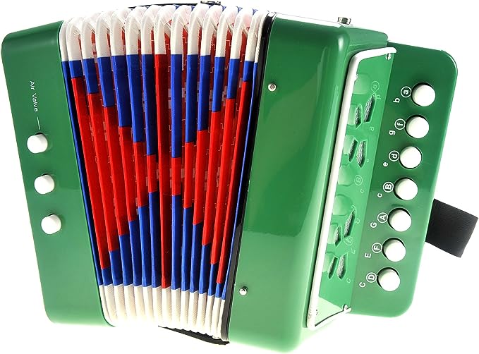PowerTRC Children's Accordion | Musical Instrument | Easy to Learn Music | Kids Instrument | Green