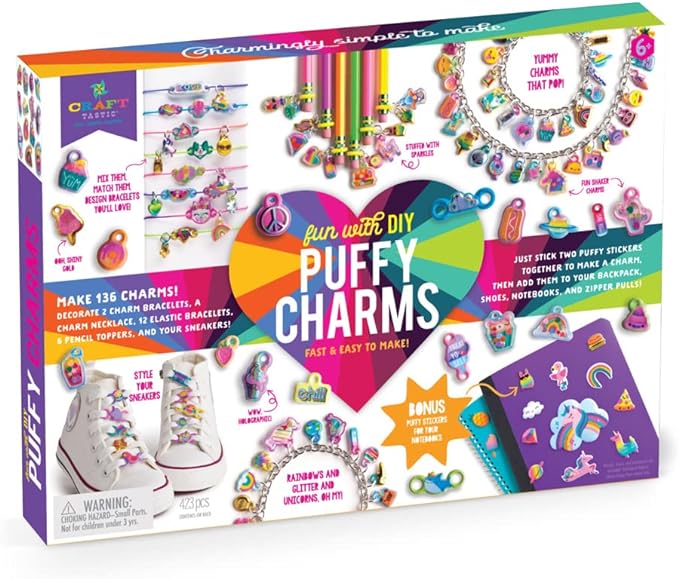 Craft-tastic— Fun With DIY Puffy Charms — Craft Kit for Kids Ages 6+