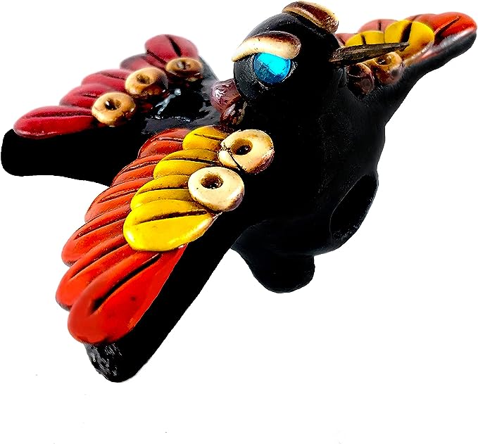 Authentic Aztec Colorful Hummingbird Whistle Made in Mexico Special For Outdoors Activities & Have Fun 110 DB- Silbato Colibrí Azteca Hecho En (Assorted Colors).