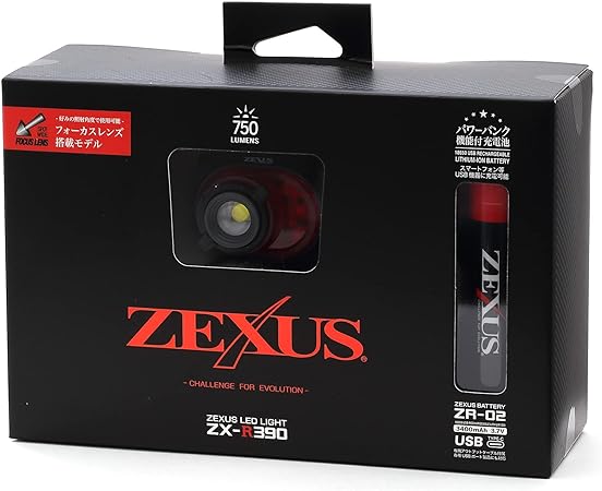 ZEXUS(젝서스) LED라이트 ZX-R390 충전식 정상 모델 / ZEXUS 탄생 15주년 기념 소프트 케이스 포함 모델 [최대 750루멘 메인 LED 점등 시간 : 최대 64시간 흰색/적색]