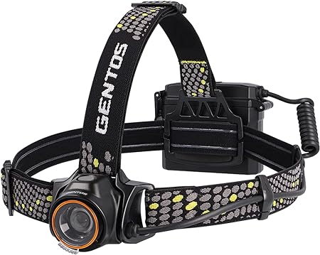 GENTOS(젠토스) LED 헤드라이트 300~500루멘 장거리 조사 약 162~230m 롱렌더 USB 충전식, 배터리식 LR-H 시리즈