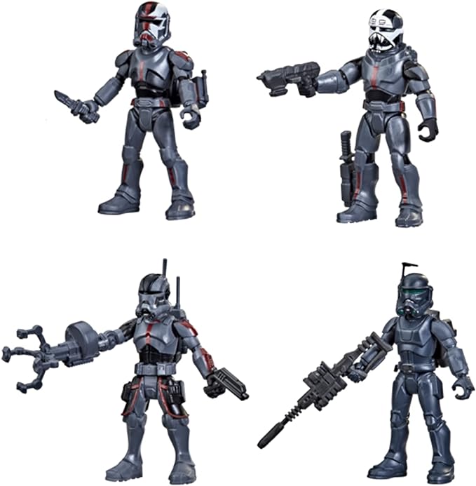 STAR WARS Hasbro Mission Fleet Clone Commando Clash 2.5-Inch-Scale Action Figure 4-Pack with Multiple Accessories,Toys for Kids Ages 4 and Up,F5333