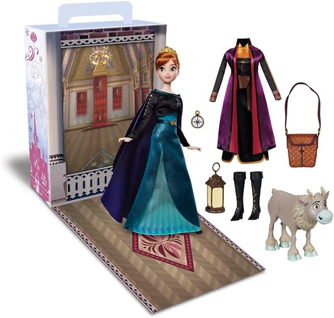 Disney Store Official Anna Story Doll, Frozen, 11 Inches, Fully Posable Toy in Glittering Outfit - Suitable for Ages 3+ Toy Figure, Gifts for Girls, New for 2023?
