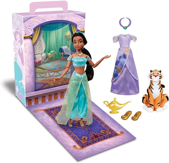 Disney Store Official Jasmine Story Doll, Aladdin, 11 Inches, Fully Posable Toy in Glittering Outfit - Suitable for Ages 3+ Toy Figure?