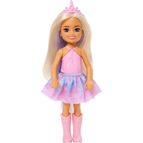 Barbie Unicorn-Inspired Chelsea Doll with Lavender Hair, Unicorn Toys, Horn Headband and Detachable Tail