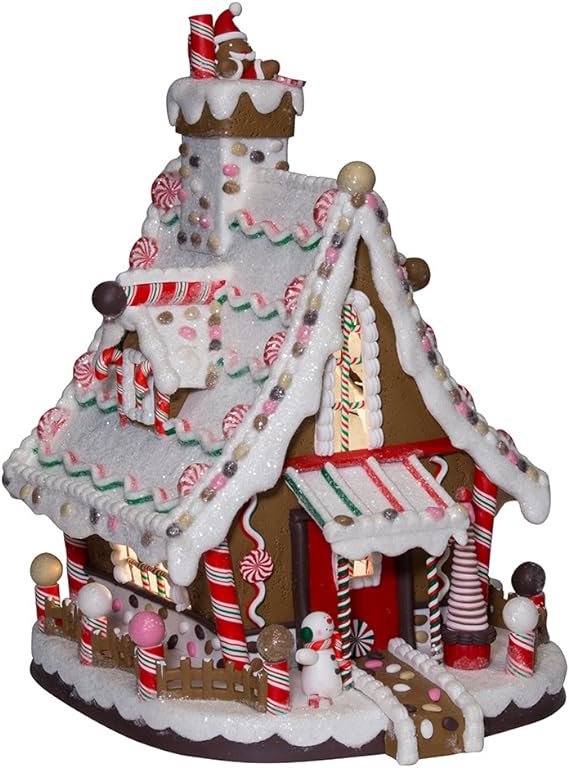 Kurt Adler Lighted Christmas Gingerbread house, 12-Inch by Kurt Adler