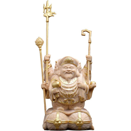 번루예조 불상 개운초복칠복신 삼면대흑천(높이6cm×폭4cm×깊이3.5cm) 장사 번창 무병식재 복덕 복운 액막이 (원목 마키에 계열)