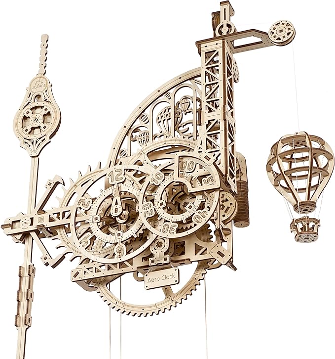 Ugears 에어로 클럭 70157 나무 퍼즐 공작 모형 접착제 공구불필요 성인 아이
