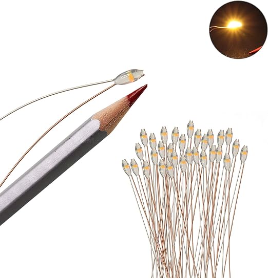 Eve model 30개입 배선 포함 SMD0603칩LED 옐로우 저항 부속 전차모형 철도모형 건물모형 모형전식 디오라마CD0603Y