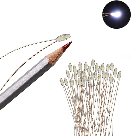 Eve model 30개입 배선 포함 SMD0603칩LED 백색 저항 부속 전차모형 철도모형 건물모형 모형전식 디오라마 CD0603W