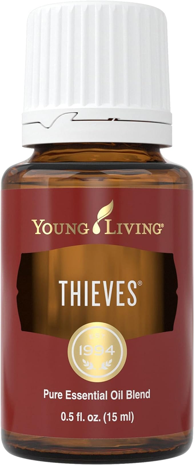 Thieves Essential Oil by Young Living - 15ml A powerful combination of Clove, Lemon, Cinnamon Bark, Eucalyptus Radiata, and Rosemary essential oils Refreshing Breathing Experience