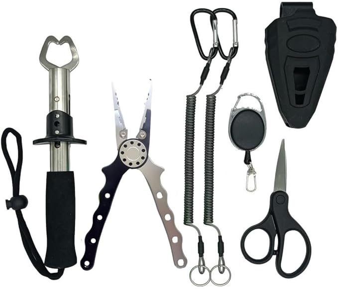 MOREFISHING Fishing Pliers,Saltwater Resistant Fishing Gear,Fly Fishing Tools Set,Hook Remover Split Ring,Ice Fishing Gifts for Men