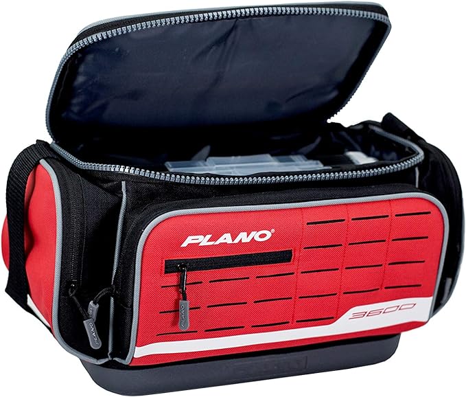 Plano Weekend Series 3500 Softsider Tackle Bag, Gray Fabric, Includes 2 3500 Stowaway Storage Boxes, Soft Fishing Tackle Bag for Baits & Lures, Water-Resistant