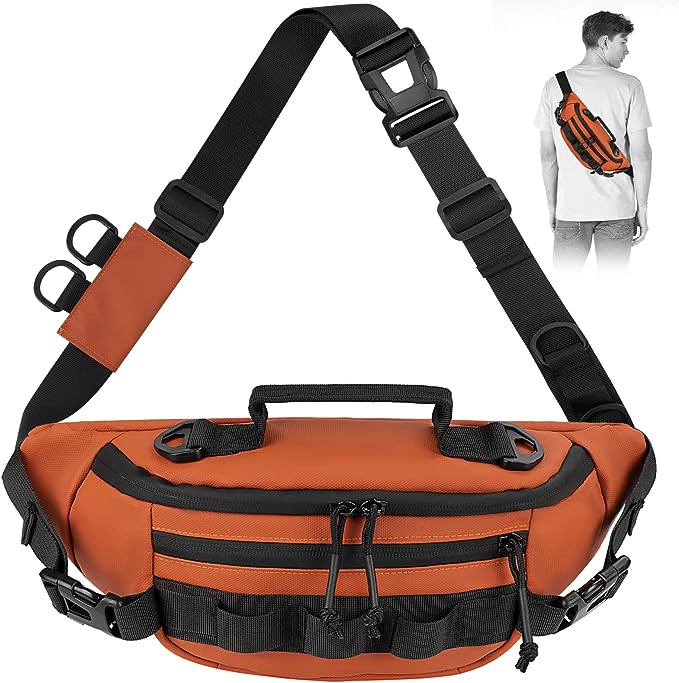 THKFISH Fishing Tackle Bag Fanny Pack Waterproof Waist Bag for Women & Men Portable Fishing Sling Bag Outdoor Fly Fishing Bag