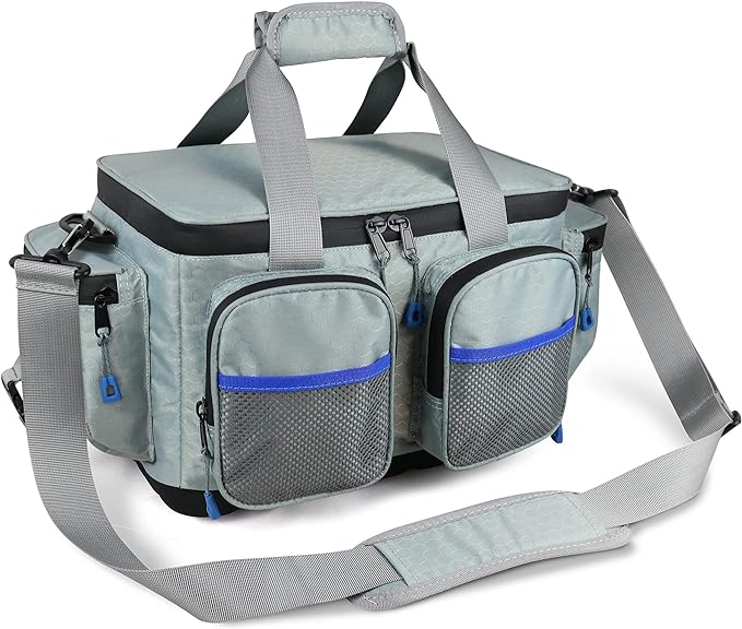 Obemisk Tackle Bag, Water-Resistant Fishing Storage Bag with Non-slip Base and Padded Shoulder Strap, Large Outdoor Fishing bag Suitable for 3600 3700 Tackle Box