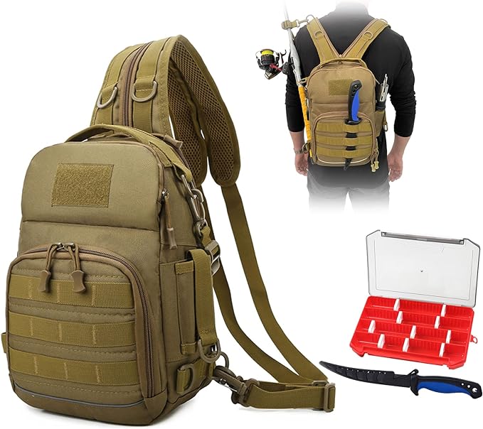 YLINSHA Fishing Backpack,Fishing Tackle Backpack,Equipped with Two Combinable Fishing Tackle Boxes,Light Fishing Bag, Suitable for Outdoor Cycling,Hunting, Freshwater, Saltwater Fishing