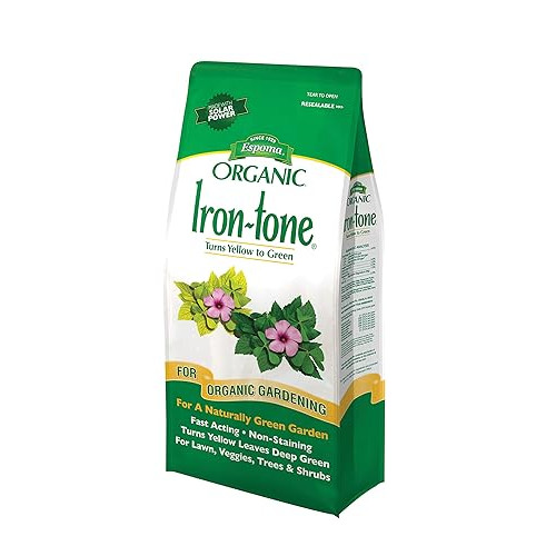 Espoma Iron-Tone Plant Food, Natural & Organic Fertilizer, Iron Supplement, Turns Yellow to Green, 5 lb, Pack of 2