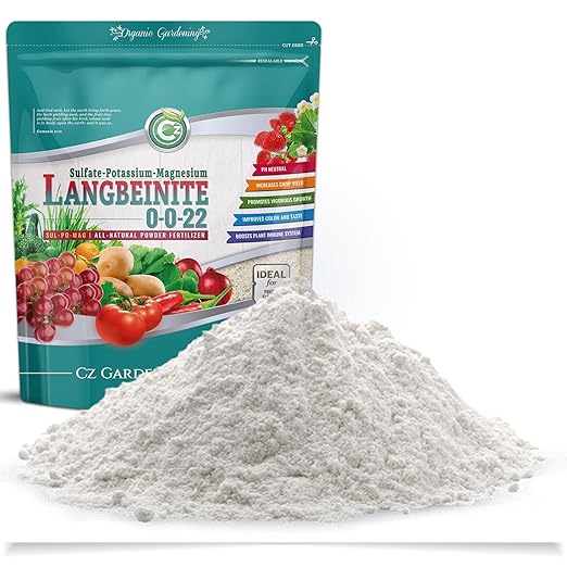 Langbeinite 0-0-22 Sul-Po-Mag - Made in USA Soil Amendment for Indoor/Outdoor Plants & Flower Gardens. Water Soluble Potassium/Magnesium/Sulfur. Low Chlorine Fertilizer Strawberries, Grapes more