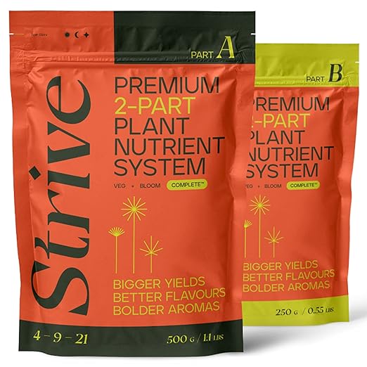 Strive Premium Plant Food - Veg + Bloom Complete Nutrients Hydroponic/Soil for Indoor & Outdoor Growing, 750 Grams