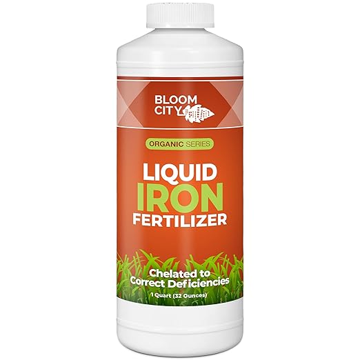 Bloom Citys Organic Liquid Iron - for Lawn Chelated Plants, Quart (32 oz)