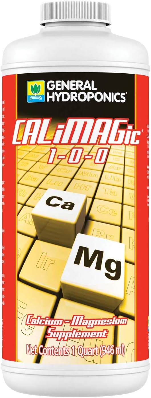 General Hydroponics CALiMAGic 1-0-0, Concentrated Blend of Calcium & Magnesium, Secondary Nutrient Deficiencies Helps Prevent Blossom End Rot Tip Burn, Clean, Soluble, 1-Quart