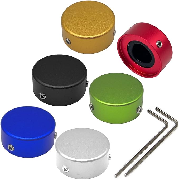 SOLUTEK 페달 풋 스위치 토퍼 나사 3개와 고무 인서트 포함 일반적인 페달 스위치 (3/8인치) 10mm)에 탄탄하게 핏 레드 실버 블랙 골드 블루 그린 6 개 팩