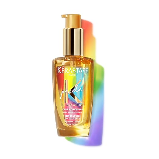 KERASTASE Elixir Ultime Hair Oil Pride Limited Edition | Hydrating Oil Serum Creates Frizz-Free Shiny Hair | With Argan Oil, Camellia Oil & Marula Oil | For All Hair Types | Travel Size 1.02 Fl Oz