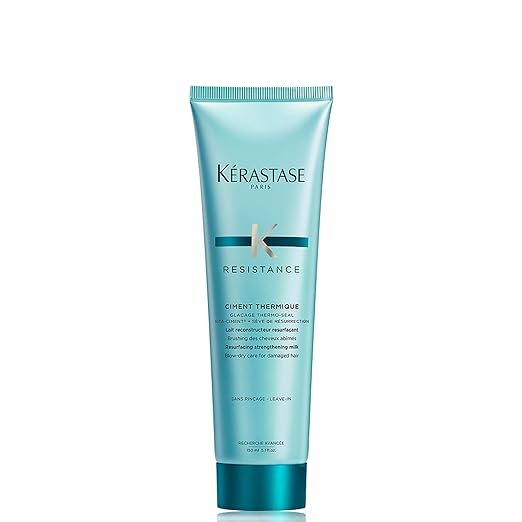 KERASTASE Resistance Ciment Thermique Hair Serum and Blow Dry Primer | Heat Protectant for Damaged Hair | Reduces Breakage and Hydrates Hair | For All Hair Types