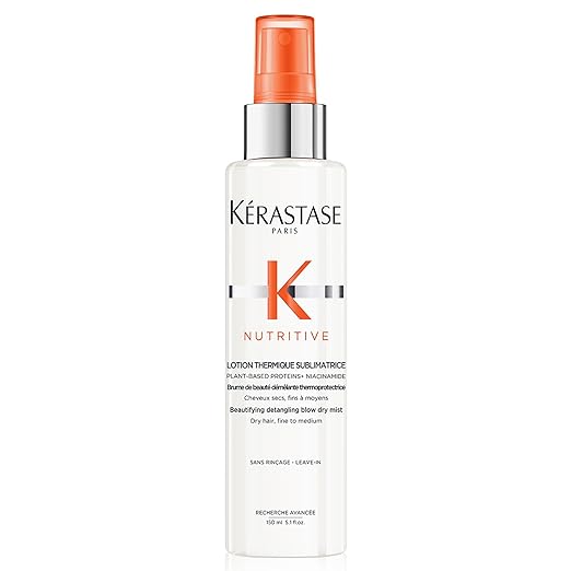 Kerastase Nutritive Lotion Thermique Sublimatrice | Heat Protecting Leave-In Spray | Detangle, Reduce Frizz & Fly-aways | With Plant-based Proteins & Niacinamide | For Fine to Medium Dry Hair | 5.1 Fl Oz