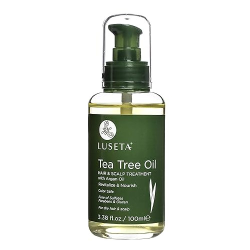 Luseta Tea Tree Oil for Hair, Hair Serum for For Damaged and Oily Hair, Revitalizing & Nourishing for Healthy Hair Color Safe Hair Oil 3.38 Fl oz