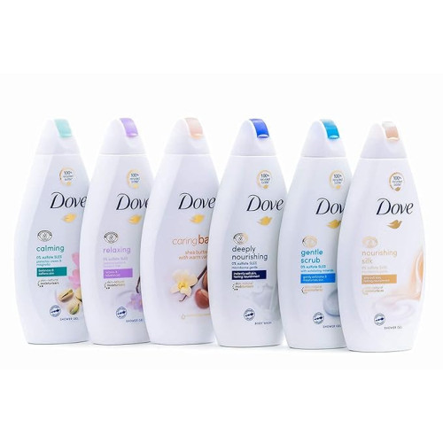 도브 바디워시 세트 Dove Body Wash Variety - Shea Butter, Deep Moisture, Pistachio Cream, Coconut Milk, Gentle Exfoliating and Silk Glow, 16.9oz Each International Version ,16.9Oz, 6 Count (Pack of 1)