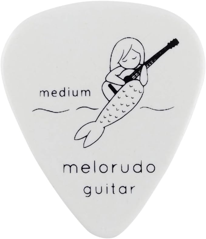 melorudo 메롤드 디자인 기타 피크 guitar pick 티어 드롭형 일렉트릭 기타/어쿠스틱 기타/클래식 기타/베이스 등의 연습에 최적인 대량 세트 화이트 M 미디엄 medium 50장 ma100005a05n0