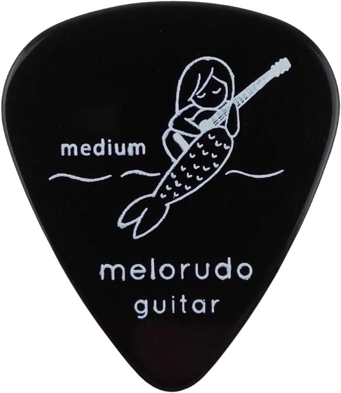 melorudo 메롤드 디자인 기타 피크 guitar pick 티어 드롭형 일렉트릭 기타/어쿠스틱 기타/클래식 기타/베이스 등의 연습에 최적인 대량 세트 블랙 M 미디움 medium 50장 ma100005b05n0