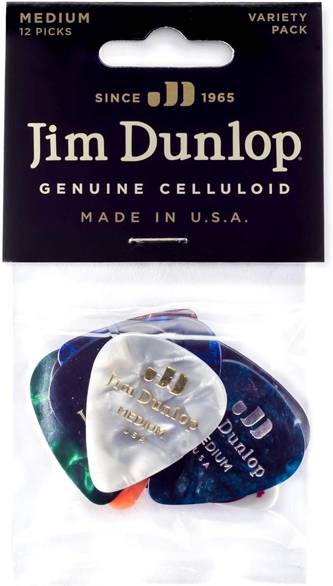Jim Dunlop 헬스장 던롭 PVP106 셀룰로이드 기타 피크 미디엄 게이지 버라이어티 팩