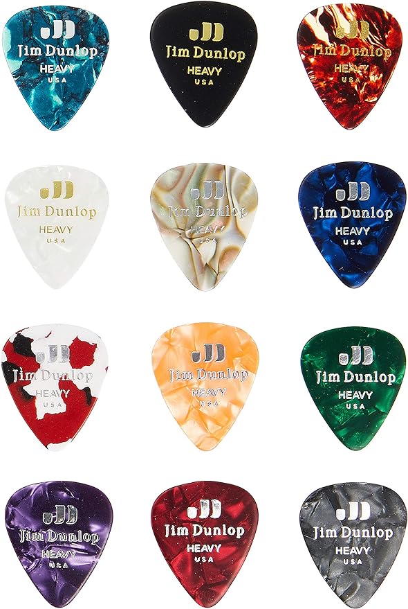 Jim Dunlop 헬스장 던롭 PVP107 셀룰로이드 기타 피크 헤비 게이지 버라이어티 팩