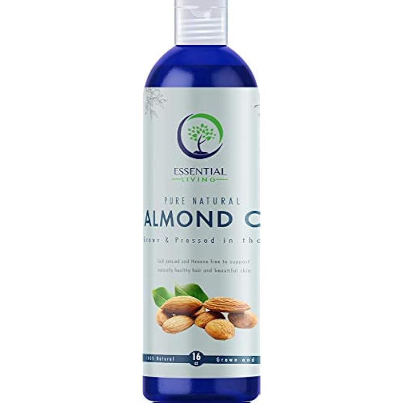 Essential Living: 스위트 Almond Oil - Pure Carrier All-Natural Skin Care Moisturizer Makeup Remover Cleansing More 16OZ Cold Pressed No Hexane Made USA
