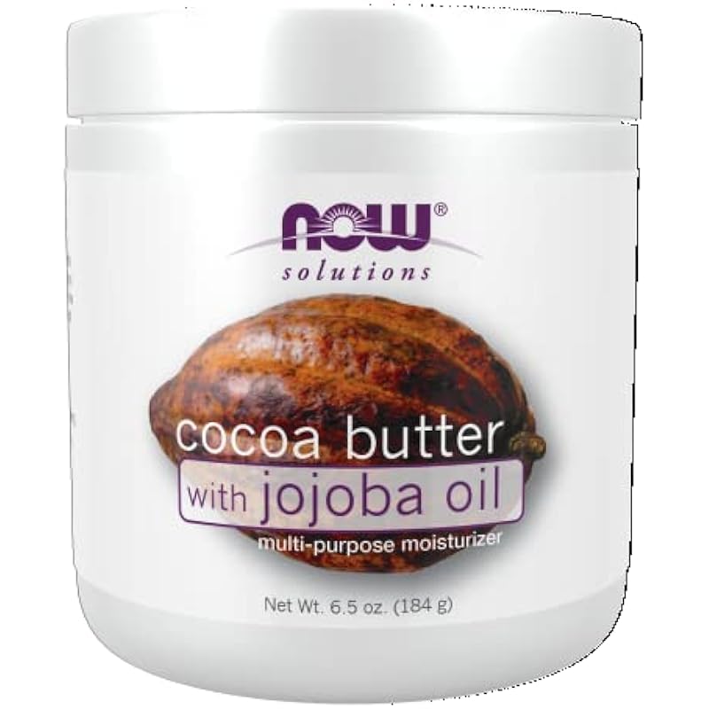 NOW Foods Solutions Cocoa Butter Jojoba Oil Multi-Purpose Moisturizer 6.5oz