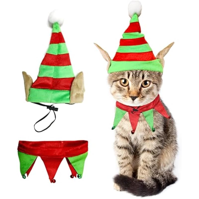 Pet Christmas Costumes Dog Elf Costume Outfit Xmas Clothes Suits Cats Gnome Dress Up Accessories Winter Holiday Cosplay Apparel Cat Puppy Decor