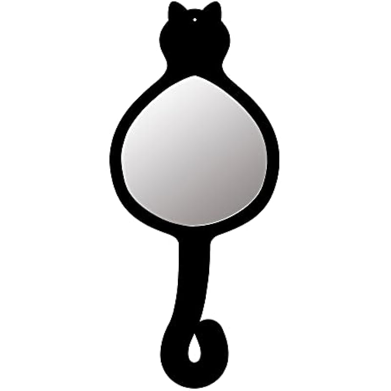 Horiuchi 미러 고양이 백미러 거울 검은 아크릴 핸드 내부 생일 선물 BK 창 cat